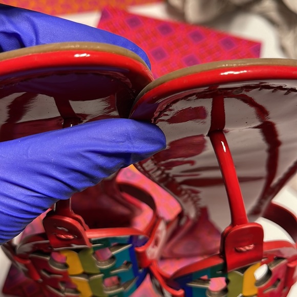Tory Burch ruby red rainbow millers - Picture 4 of 7